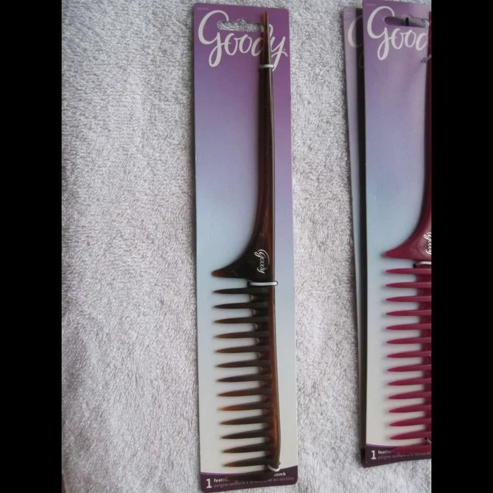 Goody Long Tail Pick Feather Hair Comb Wide Teeth Feathered Style Curls Section